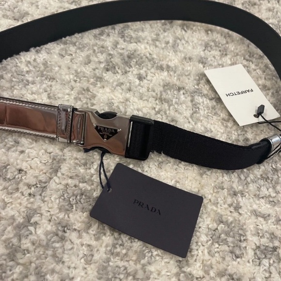 Men’s Prada Triangle Two-Tone Adjustable Belt - Picture 1 of 10